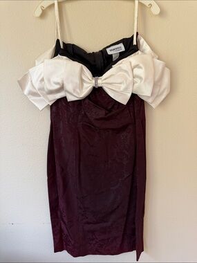 Sean John Black and White Prom Dress with Bow